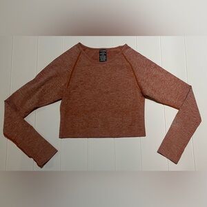 Victoria’s Secret PINK Orange Seamless Long Sleeve Crop Workout Top Size L